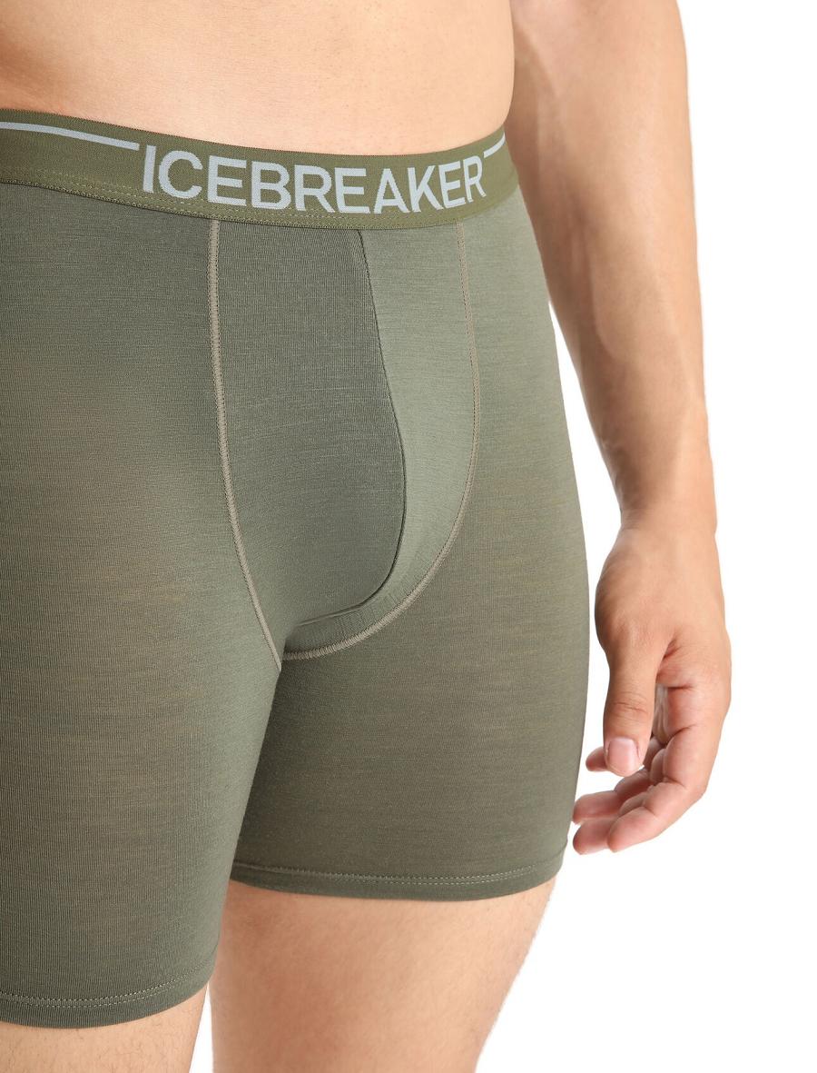 Icebreaker Merino Anatomica Long Boxers Férfi Fehérnemű Olivazöld | HU 1284YXFU